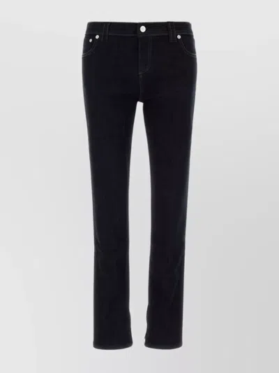 Gimaguas Five-pocket Stretch Denim High-waisted Trousers In Black