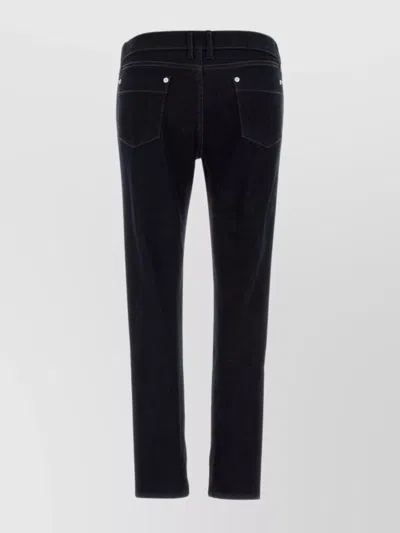 Gimaguas Five-pocket Stretch Denim High-waisted Trousers In Black