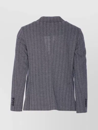 Circolo 1901 Double-breasted Chevron Jacket Pockets In Gray