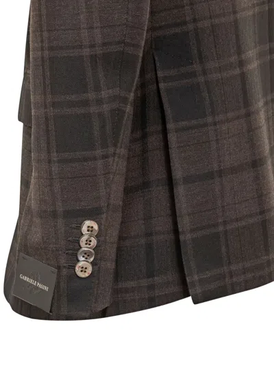 Gabriele Pasini Check-pattern Single-breasted Suit In Brown