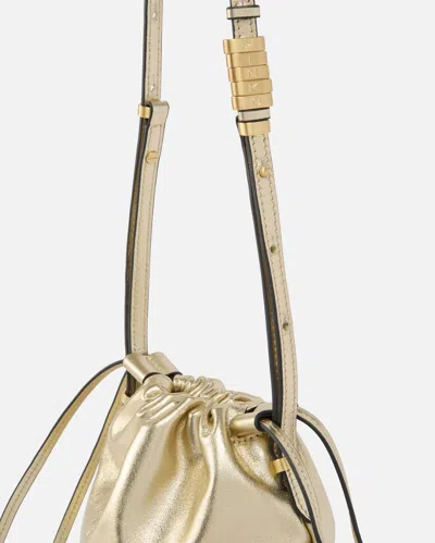 Pinko Sac Porté Épaule Mini Slouchy Bag En Daim Lamé Avec Logo Love Birds