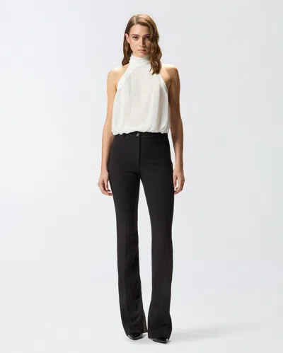 Pinko Halterneck Top With Rear Opening In White