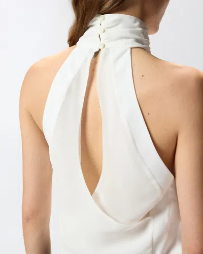 Pinko Halterneck Top With Rear Opening In White