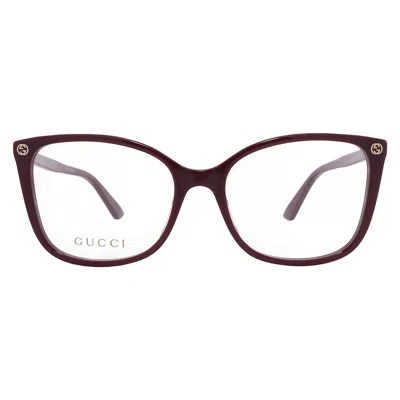 Gucci Demo Cat Eye Ladies Eyeglasses Gg0026o 012 53 In Burgundy