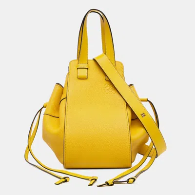 Pre-owned Loewe Yellow Small Grained Calfskin Drawstring Hammock Satchel