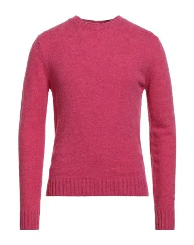 Irish Crone Man Sweater Fuchsia Size Xl Wool In Pink