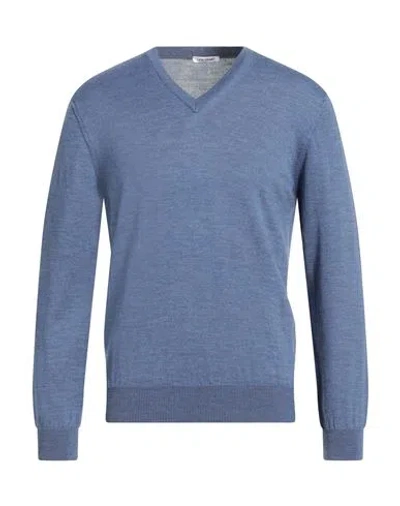 Gioferrari Man Sweater Slate Blue Size 50 Merino Wool In Blue