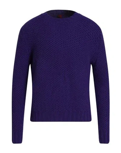 Mp Massimo Piombo Man Sweater Dark Purple Size 44 Lambswool In Purple