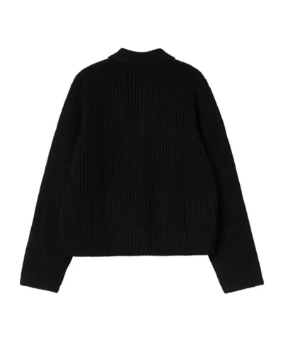 Carhartt Cardigan With Collared Design And Pockets In Black