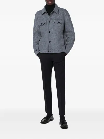Harris Wharf London Wool Jacket With Chest Pockets And Collar In Gray