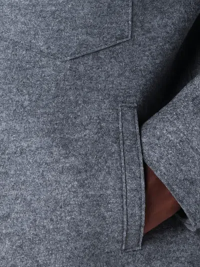Harris Wharf London Wool Jacket With Chest Pockets And Collar In Gray