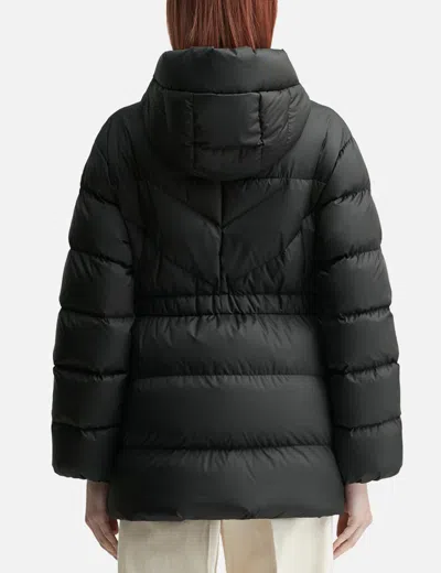 Moncler Brosse Diagonal-quilted Hooded Short Down Jacket In Black