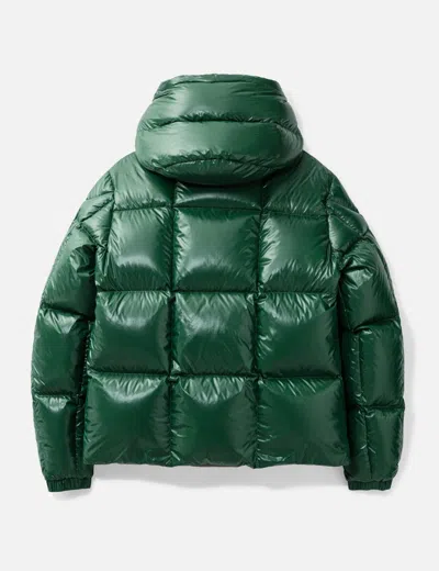 Moncler Parana Glossy Hooded Short Down Jacket Clothing In Green