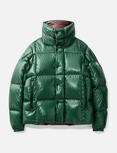 Moncler Parana Glossy Hooded Short Down Jacket Clothing In Green