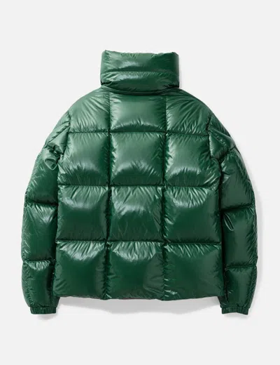 Moncler Parana Glossy Hooded Short Down Jacket Clothing In Green