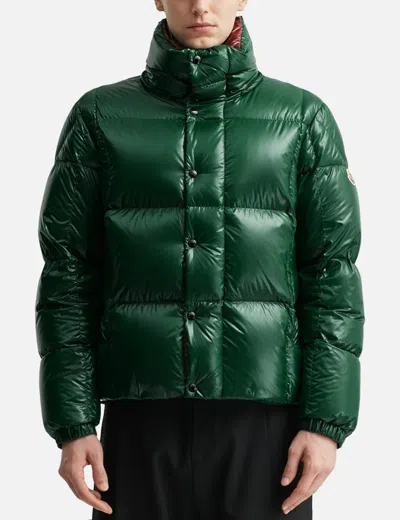 Moncler Parana Glossy Hooded Short Down Jacket Clothing In Green
