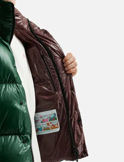 Moncler Parana Glossy Hooded Short Down Jacket Clothing In Green