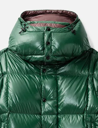 Moncler Parana Glossy Hooded Short Down Jacket Clothing In Green