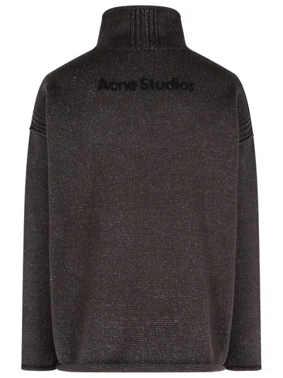Acne Studios Dark Grey Cotton Blend Turtleneck Sweater Men In Gray