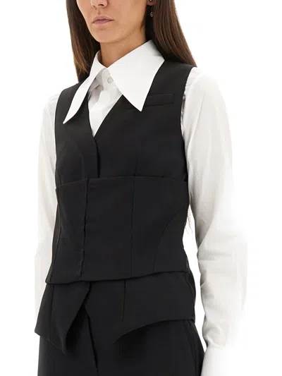 Alexander Mcqueen Women Vest Corset In Black