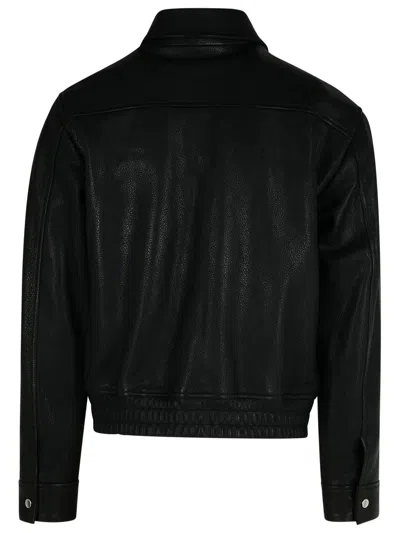 Amiri Black Leather Jacket Men In Black