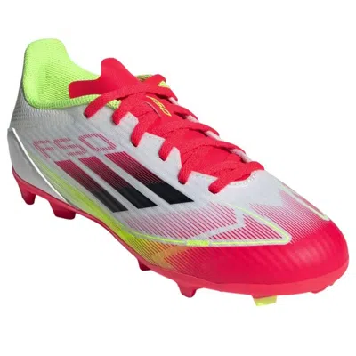 Adidas Originals (gs) Adidas F50 League Fg Mg 'pure Victory Pack White Yellow Neon Red' In Multi