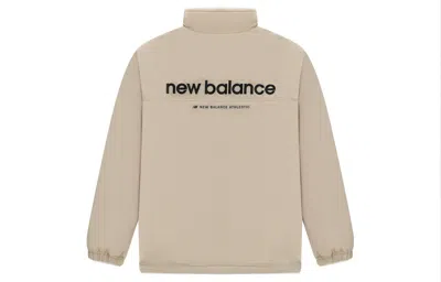 New Balance Logo Warm Down Jacket 'beige White' In Neutral