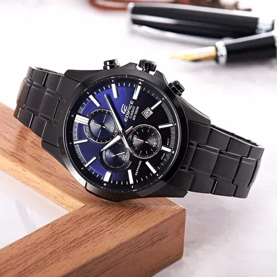 Casio Edifice Waterproof Sapphire Crystal Mens Black Analog