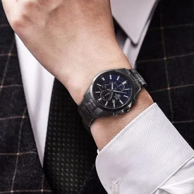 Casio Edifice Waterproof Sapphire Crystal Mens Black Analog