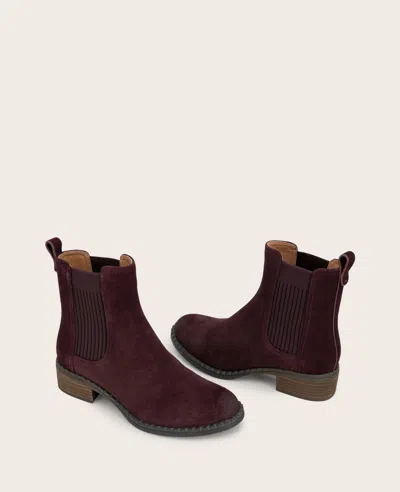 Gentle Souls - Best Suede Elastic Bootie In Burgundy