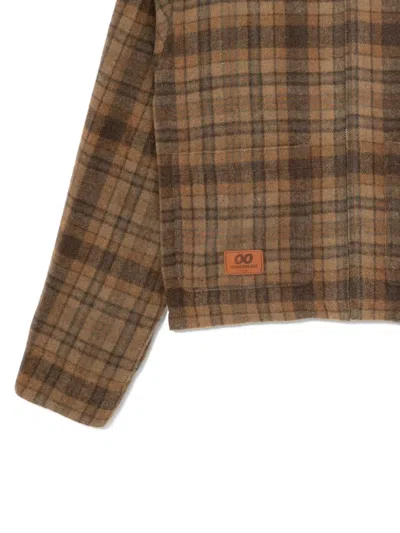 Chocoolate Karierte Jacke Mit Logo-patch In Brown