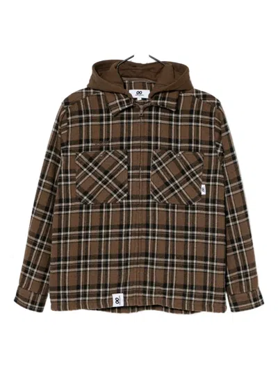 Chocoolate Karierte Jacke Mit Logo-stickerei In Brown