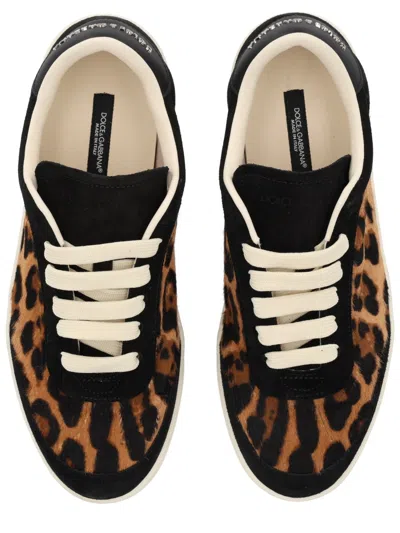 Dolce & Gabbana Printed Calf Hair Saint Tropez Light Sneakers In Multi