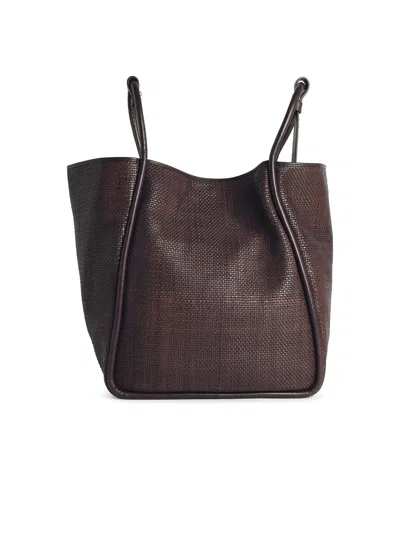 Dragon Diffusion Dual Handle Textured Leather Tote Bag In Brown