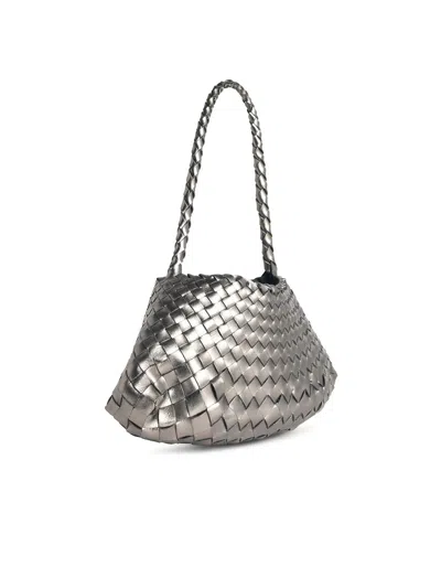 Dragon Diffusion Rosanna Mini Hand Bag In Gunmetal Leather In Gray