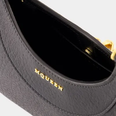 Alexander Mcqueen Mini Embellished Textured-leather Shoulder Bag In Black