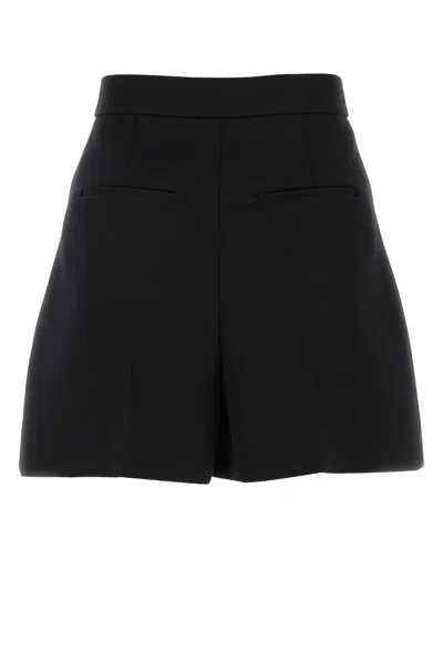 Alexander Mcqueen High-waisted A-line Wool Shorts With Decorative Buttons In Black