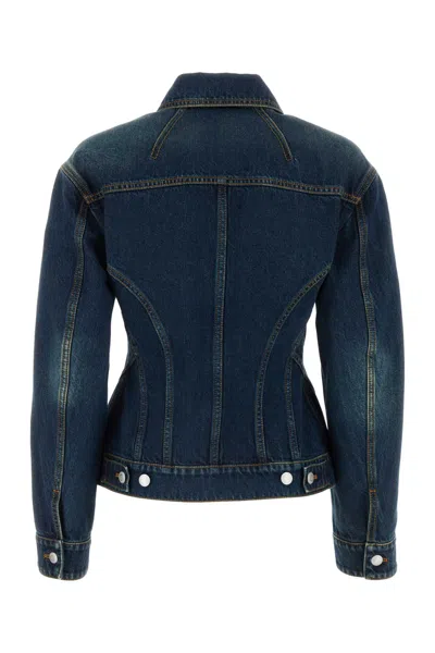 Alexander Mcqueen Mcqueen Women Denim Jacket In Blue