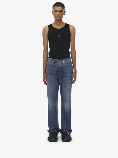 Alexander Mcqueen Straight-leg Denim Jeans In Blue