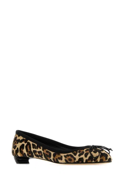 Alexander Mcqueen Armadillo 20 Leopard-print Ballet Flat In Brown
