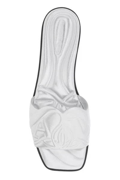 Alexander Mcqueen Alexander Mc Queen Seal Leather Sandals In Silver
