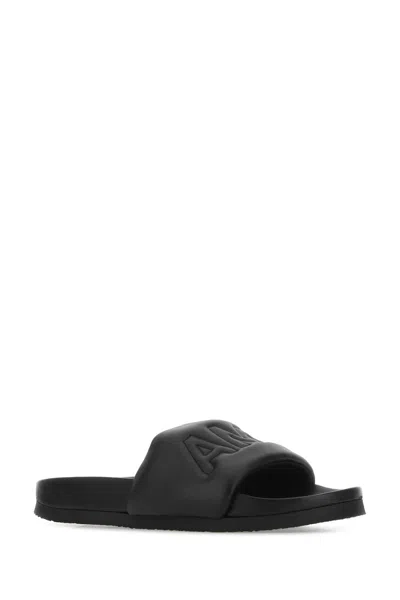 Ambush Logo Strap Quilted Leather Slip-ons In Black