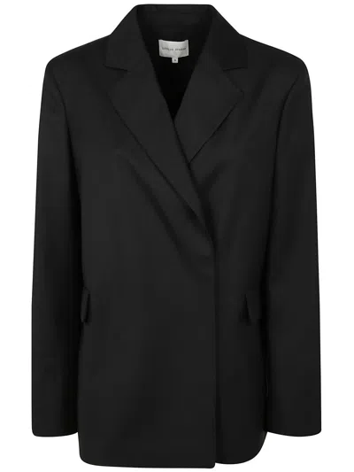 Loulou Studio Arlo Double Breast Wool Blazer In Black