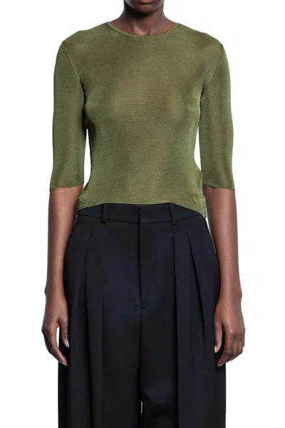 Saint Laurent Viscose Top In Green