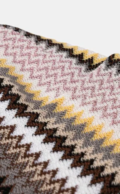 Missoni Multicolor Beanie With Zigzag Motif In Wool Blend Woman In Multi