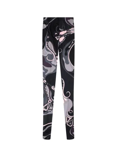 Pucci Sheer Tights With Abstract Print In Multi