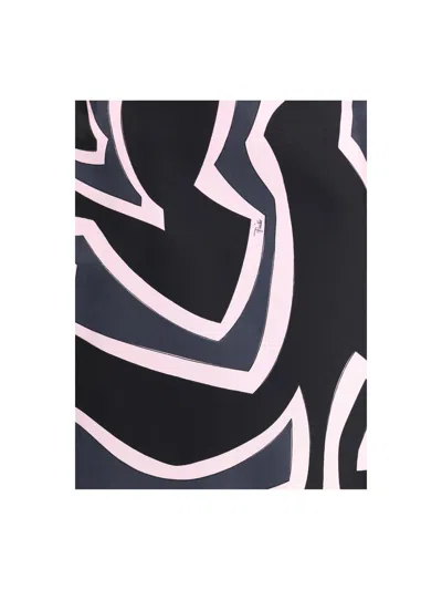 Pucci High Waist Abstract Pattern Mini Skirt In Black