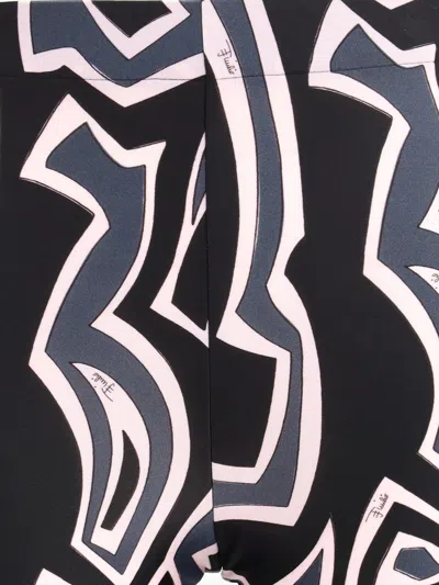 Pucci Labyrinth Print Leggings In Black