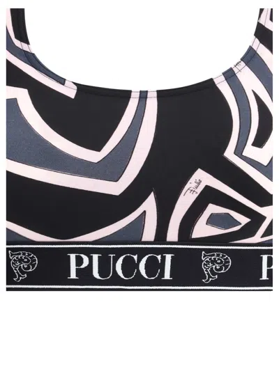Pucci Geometric Racerback Top For Modern Style In Black