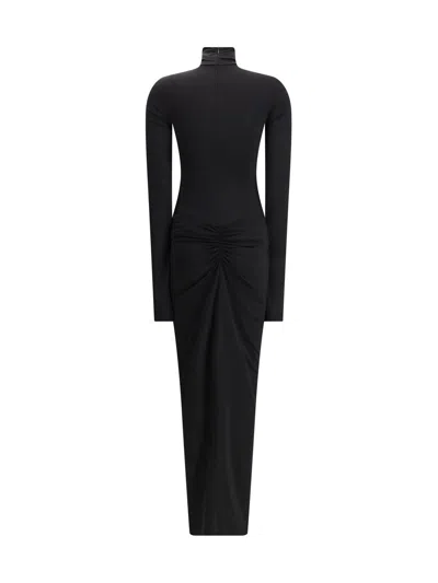 The Andamane Turtleneck Gathered Warwick Dress In Black